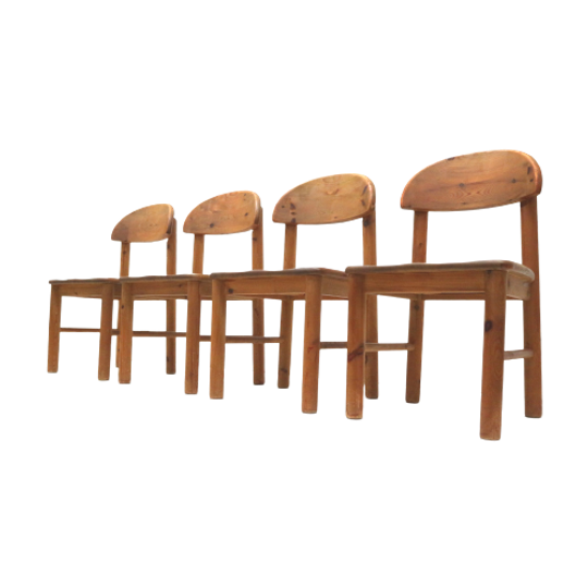Set Van 4 Grenen Rainer Daumiller Eetkamerstoelen Gemaakt In De Jaren '70 1