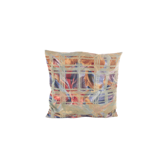 Groot Gebloemd Kussen Groenig Blauw 1