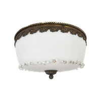 Glashutte Limburg - Plafonniere - Glas - Metaal - Hollywood Regency - 3E Kwart 20E Eeuw