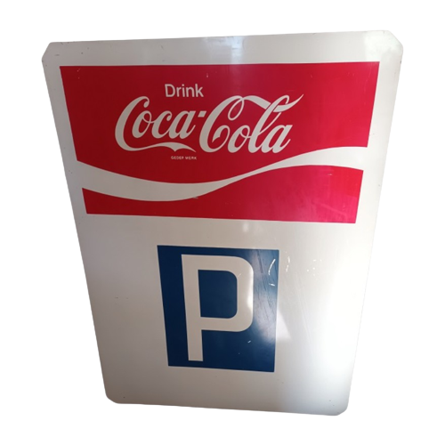 Coca-Cola Parking Reclamebord Uit 1970