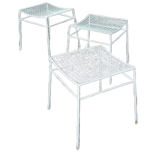 Set Van 3 Vintage Wire Kruks, Wit 1