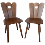2 Brutalist Vintage Stoelen Frans Jaren 60. thumbnail 1