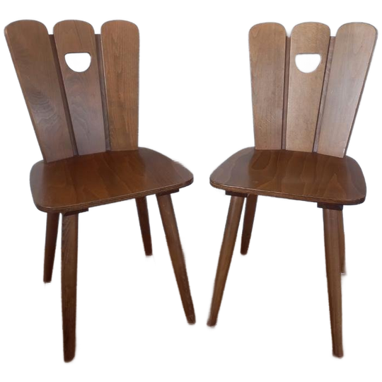 2 Brutalist Vintage Stoelen Frans Jaren 60. 1