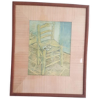 Antieke Prent Vincent Van Gogh Schilderij Vintage thumbnail 1