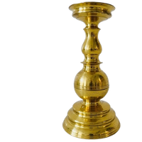 Antieke Zware Messing Bol Kandelaar 1920’s