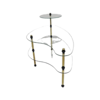 Etagere Met 3 Glasplaten, Niervorm, Jaren 50