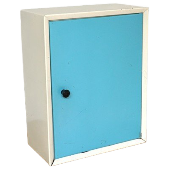Vintage Medicijnkastje Metaal Blauw 1