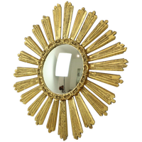 Grote Italiaanse Sunburst Spiegel Xl Zonnespiegel Hout Dollanzo 69cm