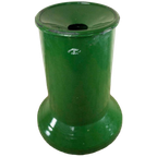 Groen Emaille Vintage Staande Asbak Uit Bulgarije thumbnail 1