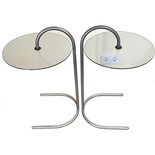 Vintage Glazen Bijzettafel Set IKEA Model Ry 1