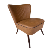 Vintage Cocktail Fauteuil In Bruin Kunstleder