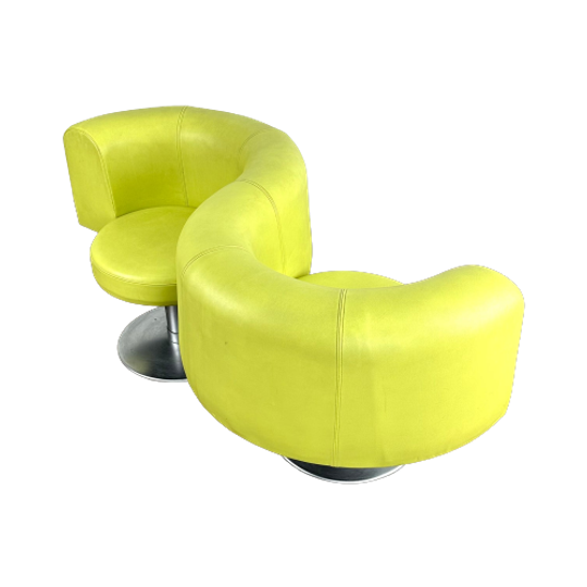 Dubbele Gele Space Age Bank / Stoel 1