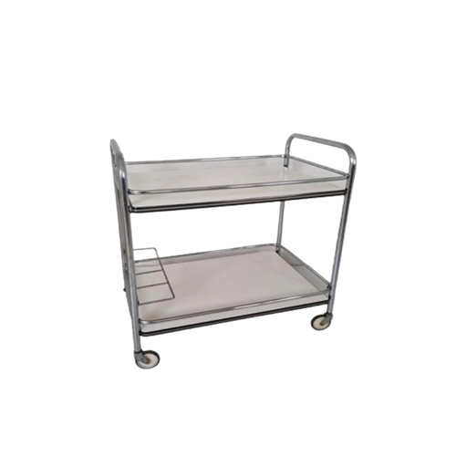 Franse Vintage Trolley Barcart Formica Chroom Bauhaus.