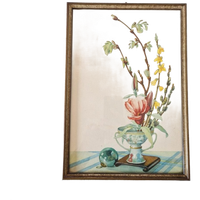 Jaren 40 Vintage Drukprent Achter Glas In Lijst Vintage