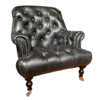 Showroommodel: Scholar Chesterfield Fauteuil Lazzy Vintage Zwart Leer