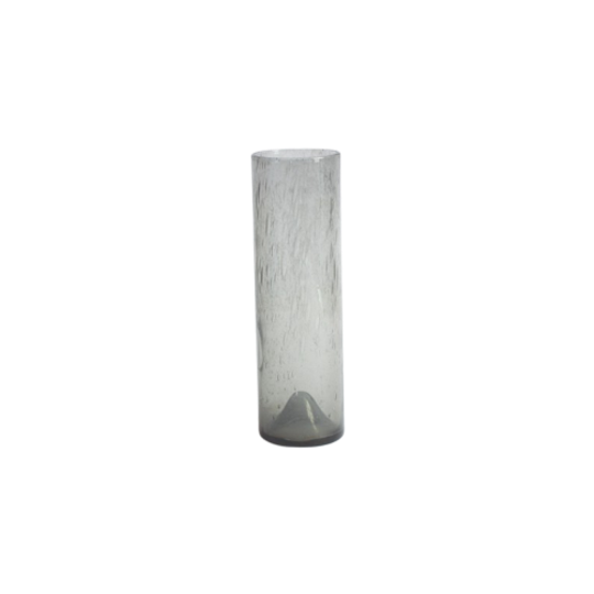 Bubble Glass Cylinder Vase By Erik Höglund For Pukeberg, Sweden 1960s. 1