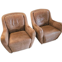 2 X Natuzzi Lounge Chairs / Leather / 1980s