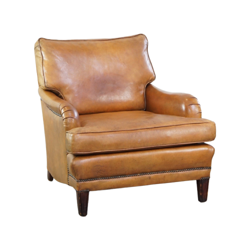 Unieke En Zeer Comfortabele Schapenleren Design Fauteuil/ Armchair Met Een Diepe Zit