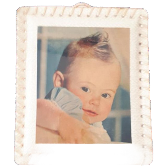 Fifties Handgemaakt Fotolijstje Baby Schilderijtje 1