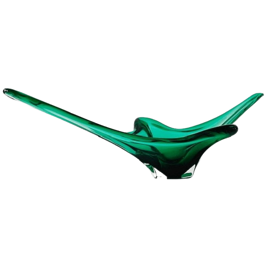 Vintage Glazen Murano Schaal Groen Mid-century 1970’s 1