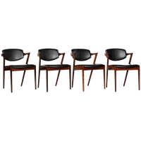 Reupholstered Rosewood Z-chair : No. 42 By Kai Kristiansen 1960s, Set Of 4