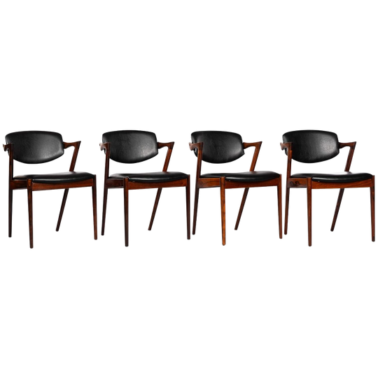 Reupholstered Rosewood Z-chair : No. 42 By <<<brand>>>, 1960s, Set Of 4 1