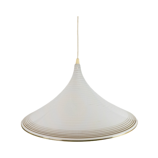 Vintage Trompet Lamp - Heksenhoed - Meblo - Hanglamp - Kunststof - Goud - 1970's 1