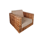 Ligne Roset Stijl Gewoven Design Fauteuil. thumbnail 1