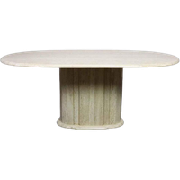 Vintage Italian Travertine Table, 1970'S