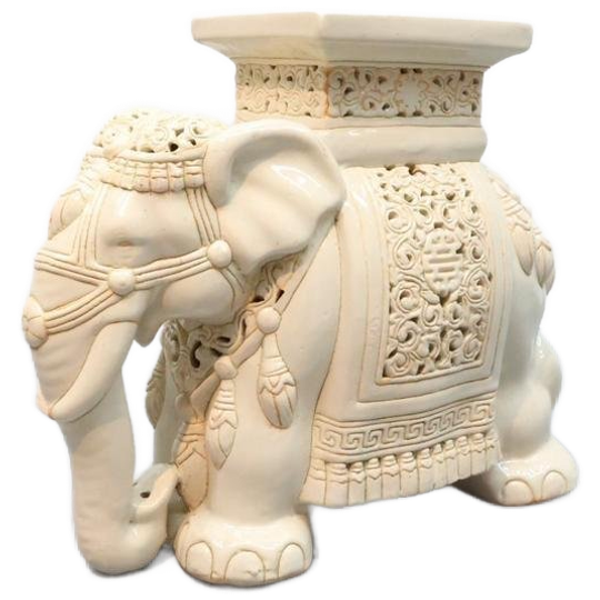 Vintage Olifant Keramiek Plantentafel 1