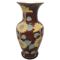 Grote Vintage Vaas Met Zonnebloemen