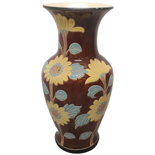 Grote Vintage Vaas Met Zonnebloemen 1