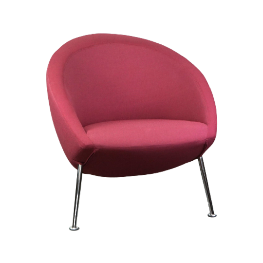 Vintage Design Fauteuil Van Artifort Model Hanna In Stevige Paarse Stof 1