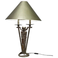 Brutalist Lamp / Metal Shade Height 77 Width 53 Cm