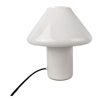 Fantastische Vintage "Mushroom" Lamp Gemaakt Van 1 Stuk Wit Opaalglas / Melkglas