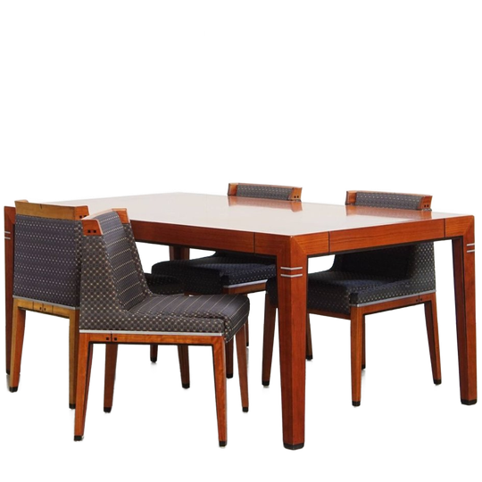 Prachtige Art Deco Set Bestaande Uit Een Eettafel En 4 Eetkamerstoelen Van Schuitema 1