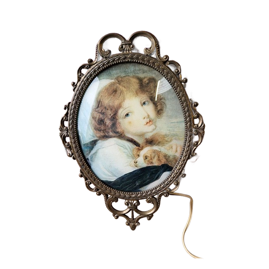 Antiek Verlicht Schilderij/lamp 1