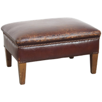 Stoere Vintage Hocker Gemaakt Van Schapenleer