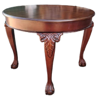 Brutale Ronde Eettafel Met Fraai Gesneden Poten, Afm. 100Cm