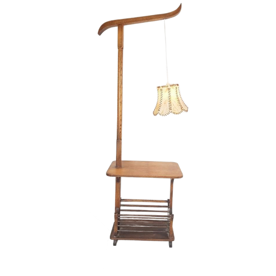 Lectuurtafel Met Lamp | Bijzettafel Eiken Vloerlamp Lectuur 1