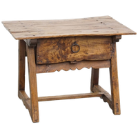 Mooie Antieke Spaanse Salon/ Bijzettafel Van Vruchtbomen Hout Met Originele Handgesmede Nagels