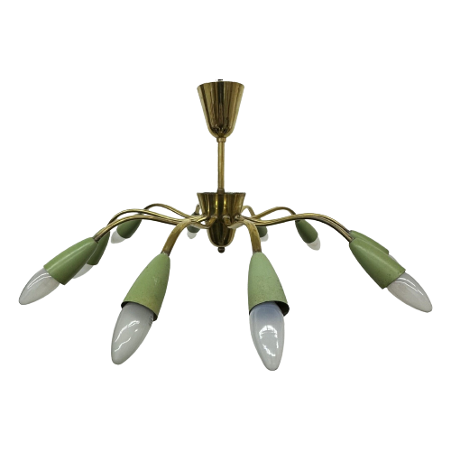 Mid-Century Design Spider Brass Ceiling Lamp ,11950’S