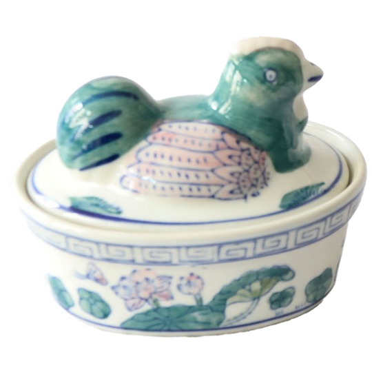 Vintage Schaal/terrine Kip Chinees Porselein, Jaren '70. 1