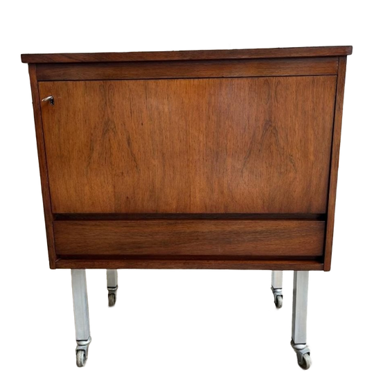 Vintage Barkast Op Wieltjes / Retro Minibar Of Bijzetkast 1