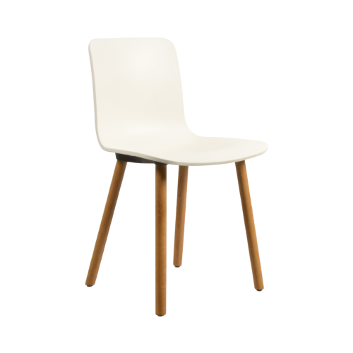 Vitra Hal Design Kantinestoel, Wit, 4-Poot Onderstel