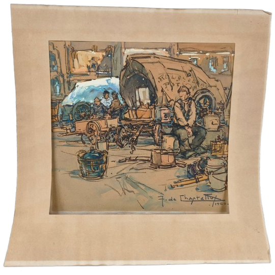 Jacques De Chastellus - Aquarel - 1950 1