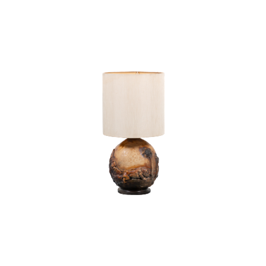 Vintage Danish Ceramic Relief Table Lamp / Tafellamp, 1960’s 1
