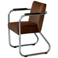 Jaren 30 Armstoel Vintage Sledestoel Buisframe Bauhaus Stoel