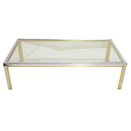 Vintage Salontafel Renato Zevi Messing Italië Regency '70 1