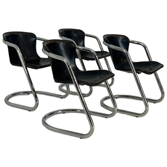 Willy Rizzo Dining Chairs – Set Of 4 1970s 1
